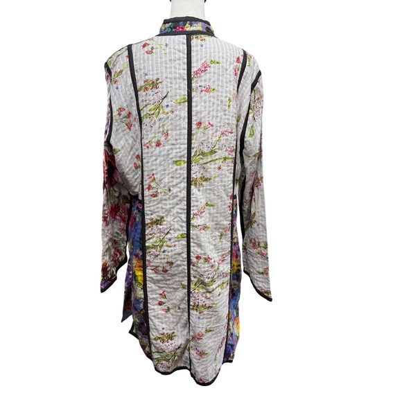 J. Peterman Lady Maharaja's Jacket Size M Kimono Style Floral Mandarin Collar - Picture 7 of 11